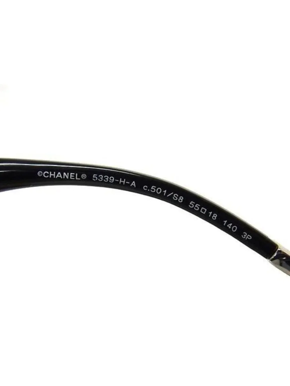 Chanel Sunglasses Costume Pearl Line Black Silver White Acetate Metal Faux